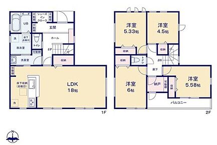 ◇18帖のLDKにはお部屋がすっきり片付く収納付き♪
◇居室を2階に集約し、プライバシーにも配慮♪
◇バルコニー直結のストレージルームはワークスペースにも◎ 