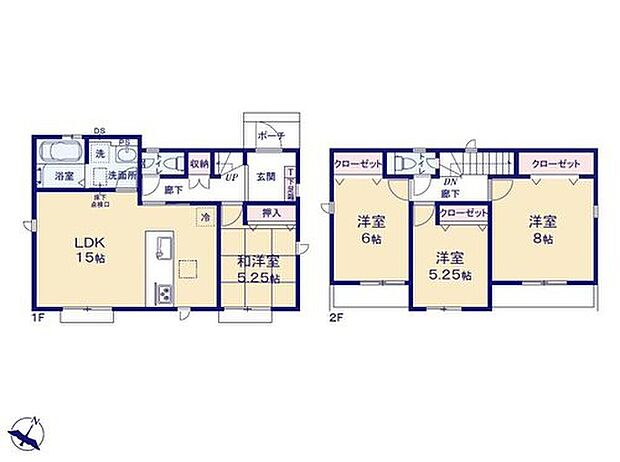 【4LDK】全居室南向きの明るいお住まい♪2か所の
バルコニーは洗濯物とガーデニングを分けて
使うのもおススメです◎お子様の遊び場に
ぴったりな和室付き☆