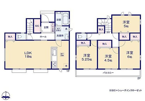 【4LDK】リビング収納は、掃除用具や、季節物の家電のしまう場所にもピッタリ
!
水回りはまとまっているので、日々のお掃除もスムーズに行えそうですね◎