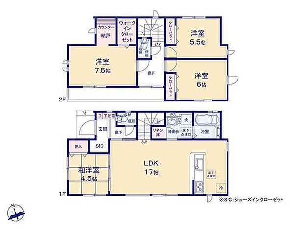 【4LDK】収納充実のお住まい☆SICやリネン庫、大容量のWICが揃っています！
主寝室のカウンター付きの納戸は、収納スペースとしてももちろん、小さな書斎や趣味のスペースとしてもお使いいただけます◎