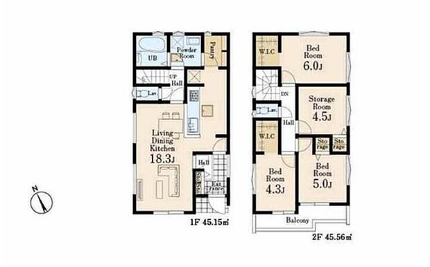【3LDK+S】キッチン横に大型パントリー設置♪まとめ買い時も安心♪
WICを2部屋に配置!たっぷり収納でき衣類の出し入れや管理もらくらく♪
2階納戸は居室として問題なくお使いいただけます♪