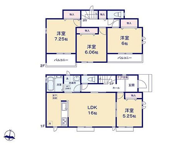 【4LDK】LDKは解放感をもたらす「対面式システムキッチン」を採用！
ご家族との会話も弾みますね♪
全室南向きの間取りで、通風・採光共に良好です☆
水廻り集中設計で家事動線も◎！