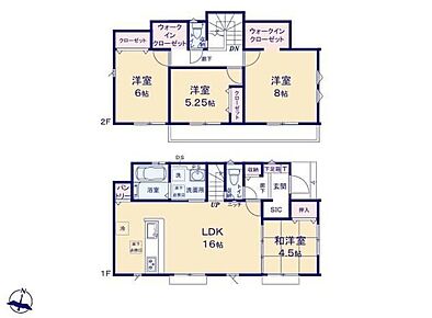 リビングと和室の間の引き戸を開ければ20帖超えの大空間が広がります♪2つのWIC・パントリーを採用した、収納充実なプラン♪ＳＩＣは傘やレインブーツなど普段使わない雨の日グッズも収納できます♪ 