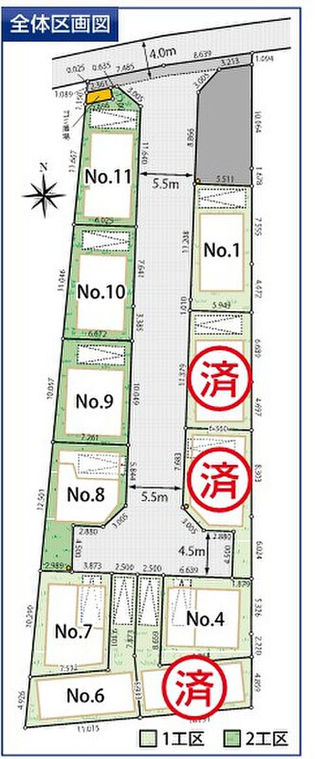 区画図
川崎市多摩区宿河原5-28
JR南武線「宿河原」駅徒歩7分
JR南武線「久地」駅徒歩13分
建物完成：2025年12月