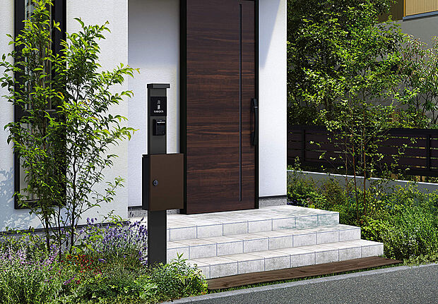 【システム門柱】従来のベーシックデザインを継承しながら、現代の住宅に合わせやすいシンプルな意匠。
すっきりと洗練された外観コーディネイトが可能です。