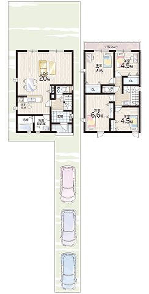 【4LDK】○安土小学校・・・徒歩9分 ○安土中学校・・・徒歩17分