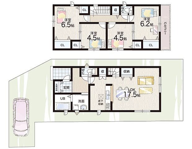 【3LDK+S(納戸)】○鏡山小学校・・・徒歩17分 ○花山中学校・・・徒歩10分