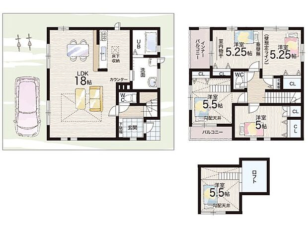 【4LDK】○唐崎小学校・・・徒歩10分 ○唐崎中学校・・・徒歩15分