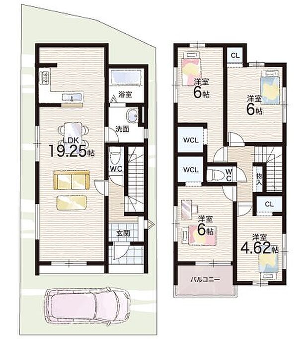 【4LDK】○桂徳小学校・・・徒歩7分 ○桂中学校・・・徒歩21分