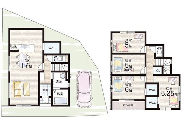 【3LDK+S(納戸)】○桂徳小学校・・・徒歩7分 ○桂中学校・・・徒歩21分