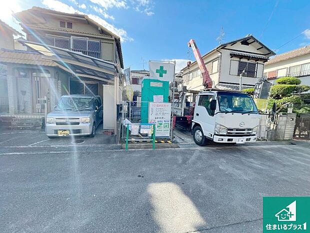 【外観】周辺は落ち着いた街並みの住宅地！子育てがしやすい住環境です！まだ未完成ですが、現地でしかわからない事もございます。是非一度ご覧ください。