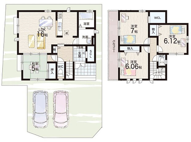 【4LDK】○中央小学校・・・徒歩8分 ○男山中学校・・・徒歩7分