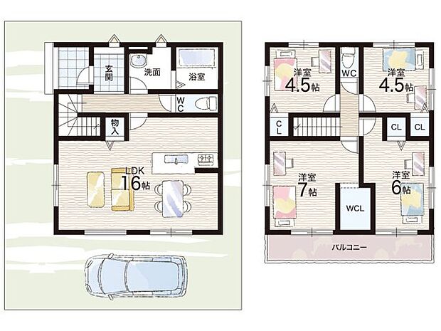 【4LDK】○第6向陽小学校・・・徒歩10分 ○勝山中学校・・・徒歩20分