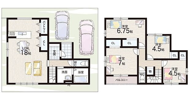 【4LDK】○金田小学校・・・徒歩19分 ○八幡東中学校・・・徒歩25分