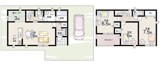 【3LDK+S(納戸)】○古市小学校・・・徒歩２４分 ○誉田中学校・・・徒歩１６分