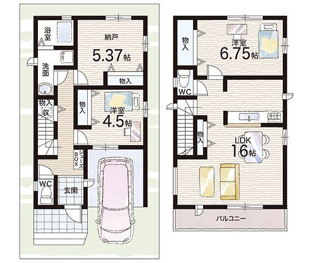 【2LDK+S(納戸)】○南山本小学校・・・徒歩３分 ○曙川中学校・・・徒歩７分