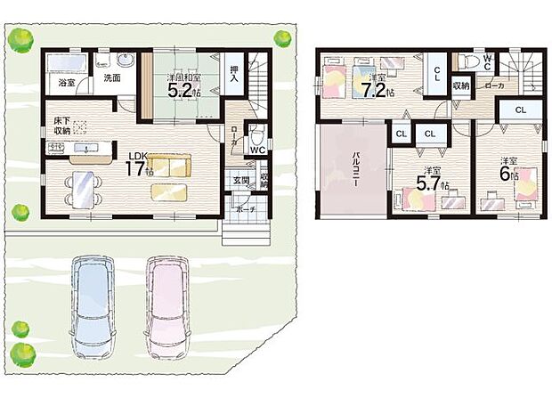 【4LDK】○宮前小学校・・・徒歩12分 ○東和中学校・・・徒歩4分