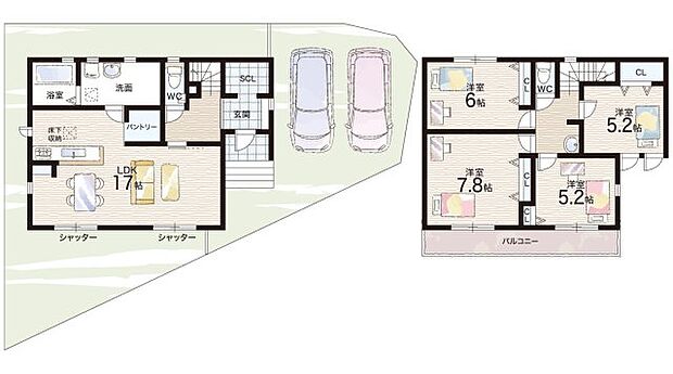 【4LDK】○天野小学校・・・徒歩24分 ○西中学校・・・徒歩24分
