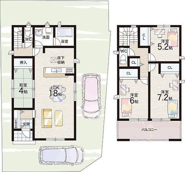 【4LDK】○常盤小学校・・・徒歩18分 ○桜台中学校・・・徒歩29分