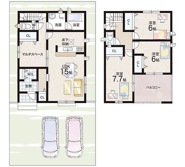 【3LDK】○山直北小学校・・・徒歩7分 ○山直中学校・・・徒歩10分
