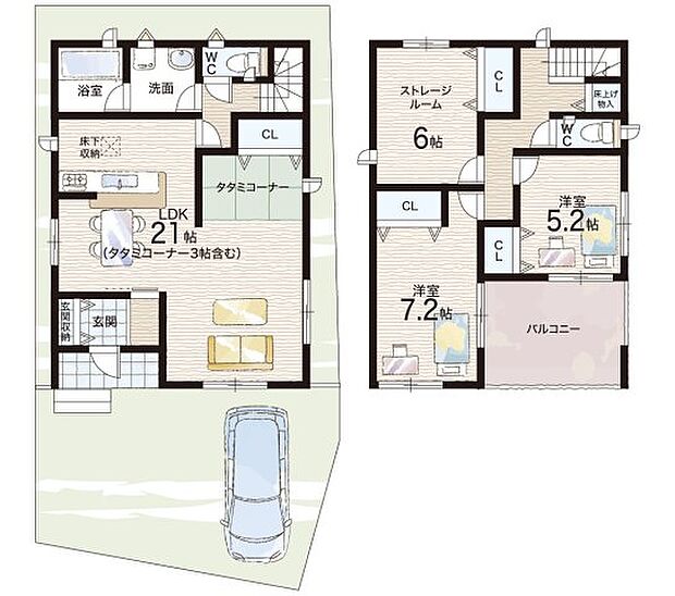 【2LDK+S(納戸)】○東陶器小学校・・・徒歩12分 ○泉ケ丘東中学校・・・徒歩17分