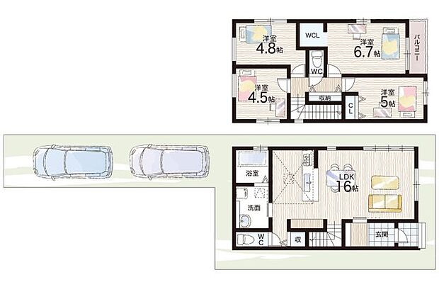 【4LDK】○川北小学校・・・徒歩2分 ○淀中学校・・・徒歩21分