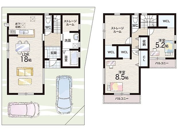 【2LDK+S(納戸)】○八田荘小学校・・・徒歩11分 ○八田荘中学校・・・徒歩12分