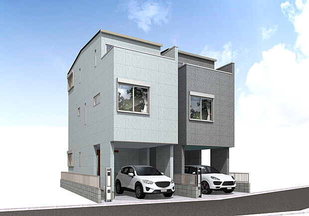 ■見学予約受付中です。■南向き公道、道路幅員4m■南向きに付き日当かなり良好■仲介手数料無し■建物イメージパース■地震に強いプラスワン工法により耐震3等級を取得。地震保険50%割引の恩恵有り。
