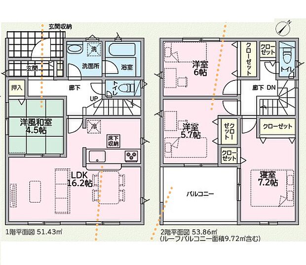 【4LDK】○滝野東小学校・・・徒歩22分 ○滝野中学校・・・徒歩5分