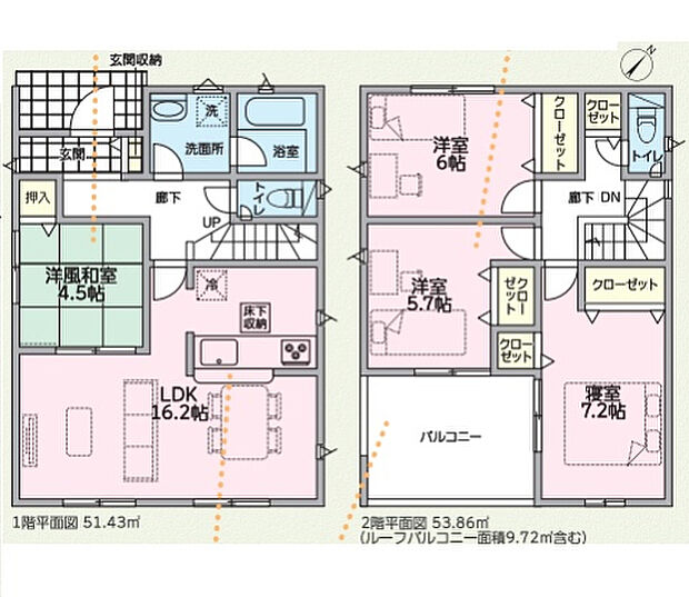 【4LDK】○滝野東小学校・・・徒歩22分 ○滝野中学校・・・徒歩5分
