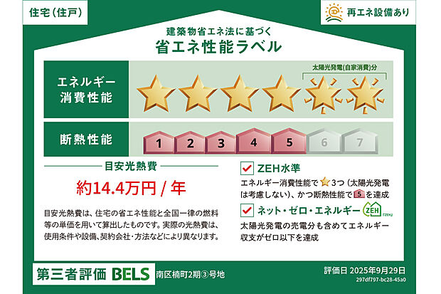 【省エネ性能ラベル】販売住戸が複数の場合、本ラベルは特定の住戸の性能を示すものであり全ての住戸の性能を示すものではありません。