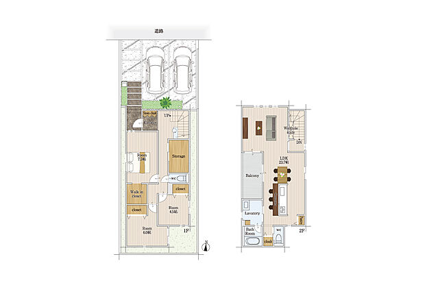 【3LDKS】建物面積にはポーチ部分1.53ｍ2を含む。
