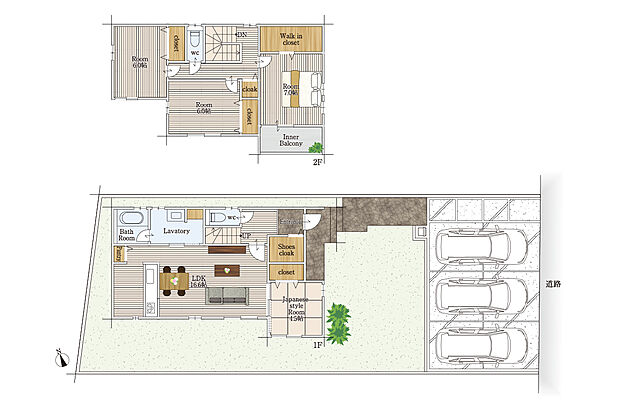 【4LDK】建物面積にはインナーバルコニー4.35m2を含みます。