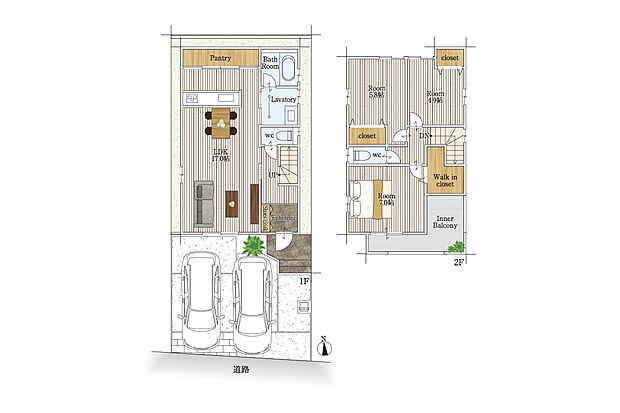 【3LDK】※建物面積にはインナーバルコニー7.45m2を含みます。