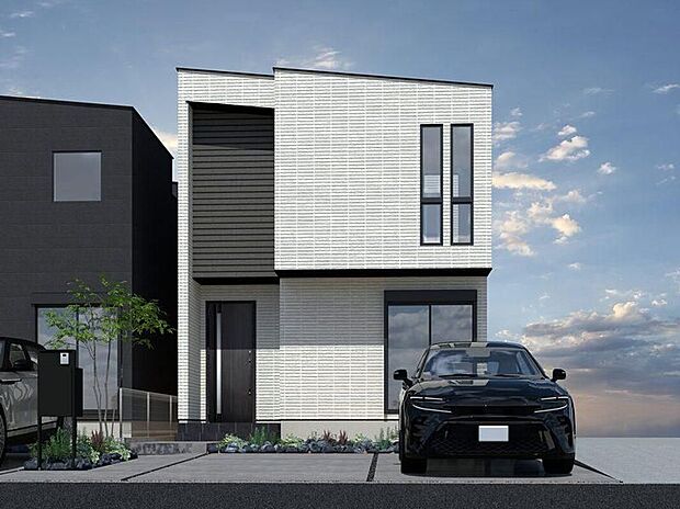 ■CGイメージパース/3号地外観パース■
18.7帖の広々としたLDKは、南西向きで明るく開放感のある空間。
（建物未完成のためイメージパースです）