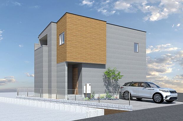 【外観イメージパース】
火を使わなくて安心なオール電化住宅。水廻りの動線がコンパクトにまとまった家事ラクプランです。