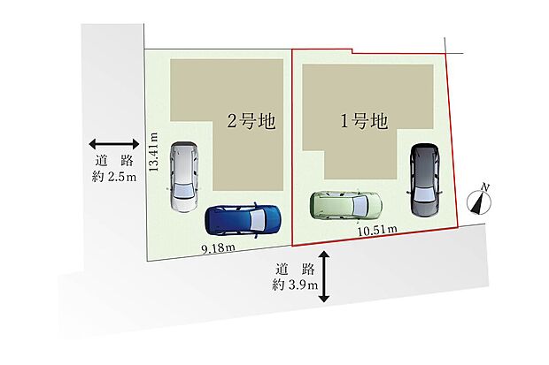 土地面積にはセットバック部分0.38m2を含む。