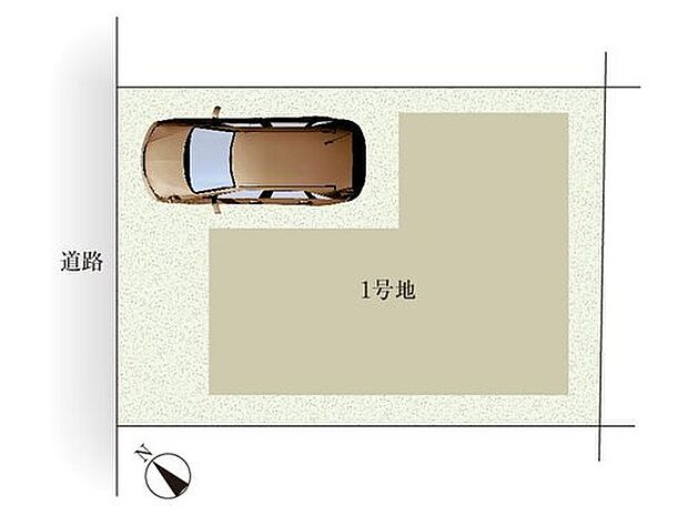 【【全体区画図】】前面道路は交通量が少なく、安心です。