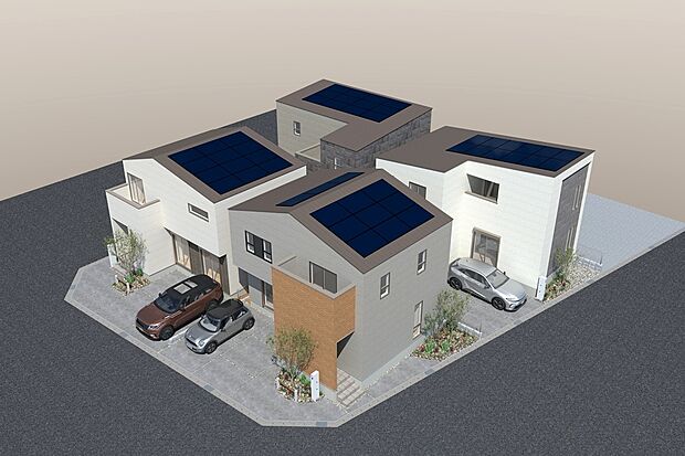 CGパース/連棟 外観イメージ
各住戸のプライバシー性を担保しつつ、統一感のある街並み。