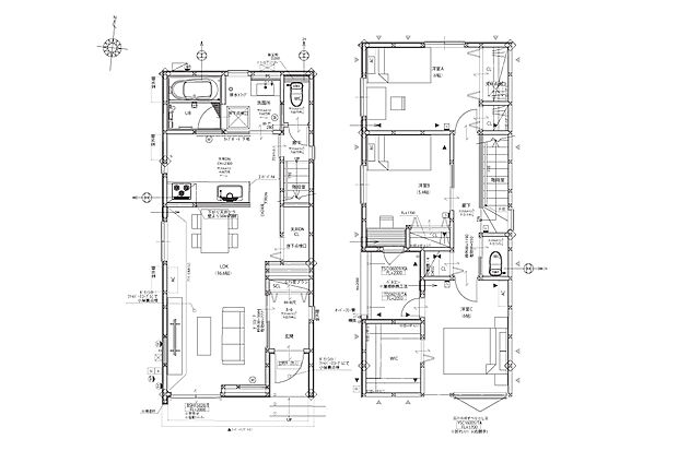 【2号地 間取図<3LDK>】土地価格3350万円、土地面積94.69m2
建物価格1850万円、建物面積89.79m2