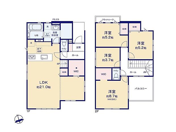 (2号棟)、価格3998万円、4LDK、土地面積134.22m2、建物面積105.43m2