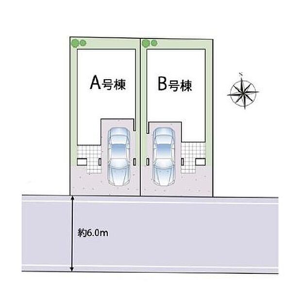 ≪全体区画図≫
東武野田線「新船橋」駅徒歩18分または自転車6分♪大切なお車を雨から守るビルトインガレージ◎