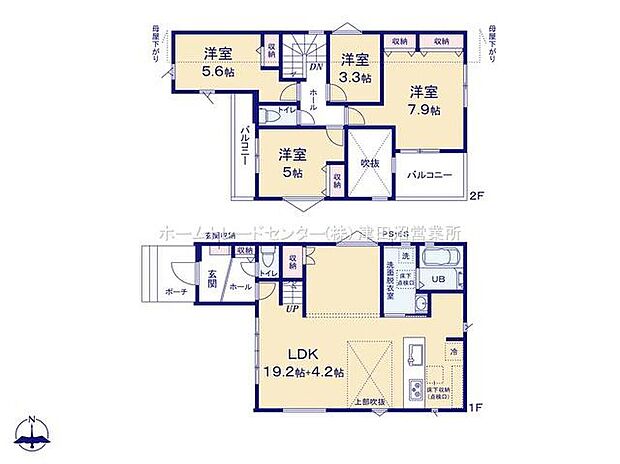開放感あるLDKを中心にしたゆとりの4LDKプラン。収納も充実し、家族それぞれの空間を大切にしながら快適に暮らせる住まいです。落ち着いた住環境で新生活を始めたい方におすすめの新築住宅です。