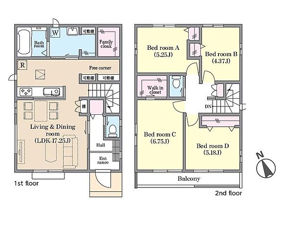 (B号棟)、価格3490万円、4LDK、土地面積122.11m2、建物面積96.88m2