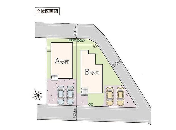 【全体区画図】
◎全棟カースペース2台可能♪
◎ライフスタイルにゆとりを♪4LDK間取りプラン♪
◎大型ショッピングモール至近♪