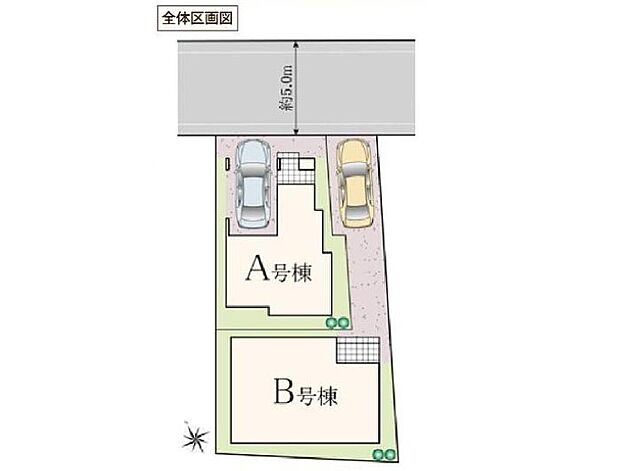 【全体区画図】
◎空間にゆとりを確保しやすい3階建てのプラン♪
◎周辺には徒歩で行けるスーパーがたくさんあり、日々のお買い物もスムーズです♪