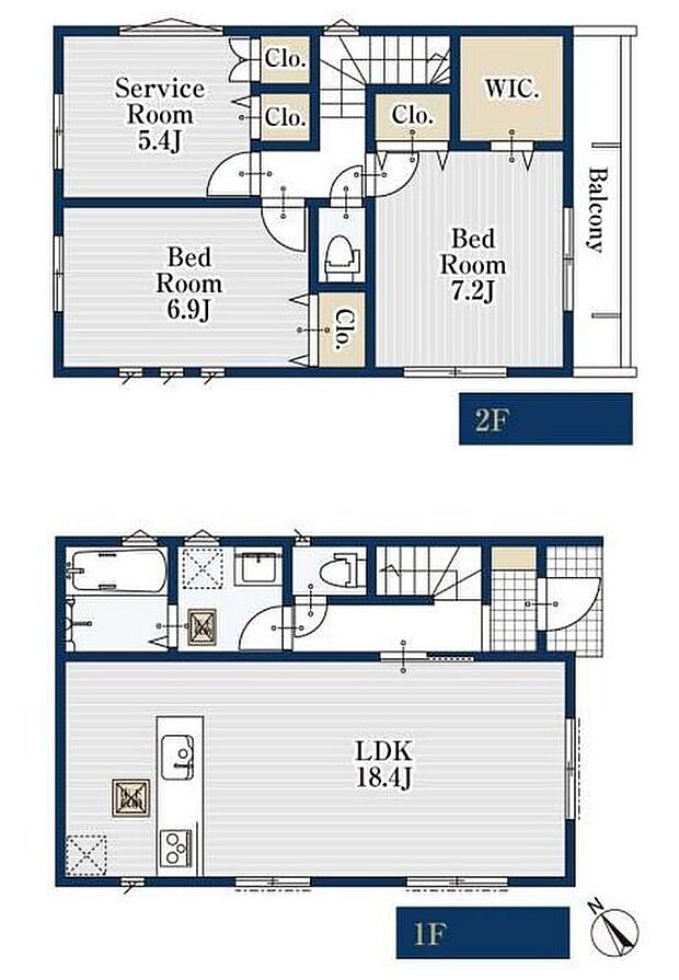 (1号棟)、価格5180万円、2LDK+S、土地面積90.4m2、建物面積88.59m2