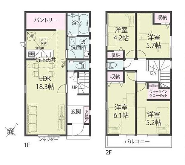 (2号棟)、価格5199万円、4LDK、土地面積101.26m2、建物面積93.98m2