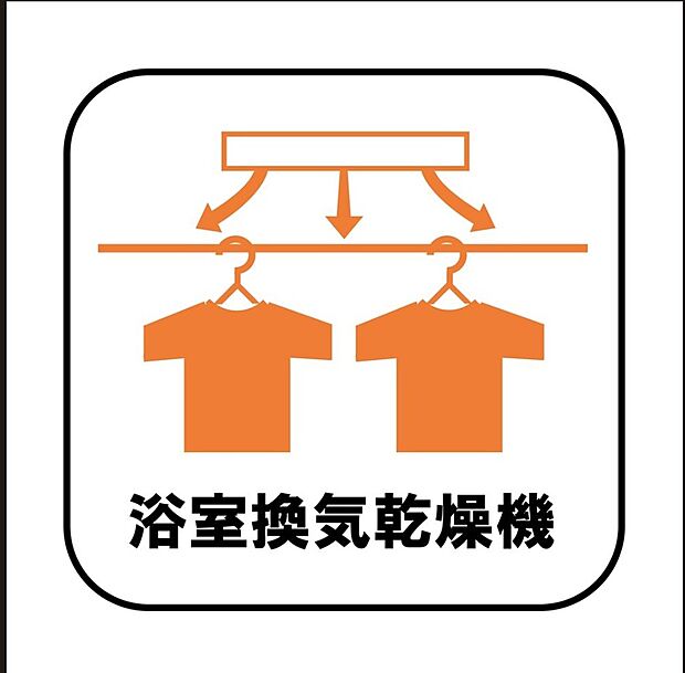 【【浴室換気乾燥機】】雨の日や冬場のお洗濯に嬉しい装備。洗濯物を乾かすだけでなく、入浴の度に換気機能で湿気を排出できるためカビの防止にもなります。