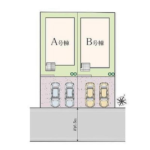 【≪全体区画図≫】JR京葉線「稲毛海岸」駅徒歩13分、「検見川浜」駅徒歩17分♪お車並列で2台駐車可能です◎